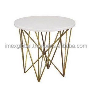 marble round modern life decorative surface coffee table Modern Metal Wood Sofa Bed Marble Top Gold Frame Side Table