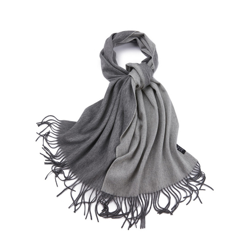 Cashmere Double Sided Scarf Warmth Shawl for Women Autumn Winter Long Tassel