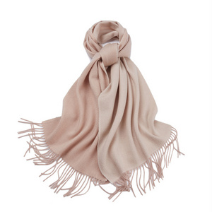 Cashmere Double Sided Scarf Warmth Shawl for Women Autumn Winter Long Tassel