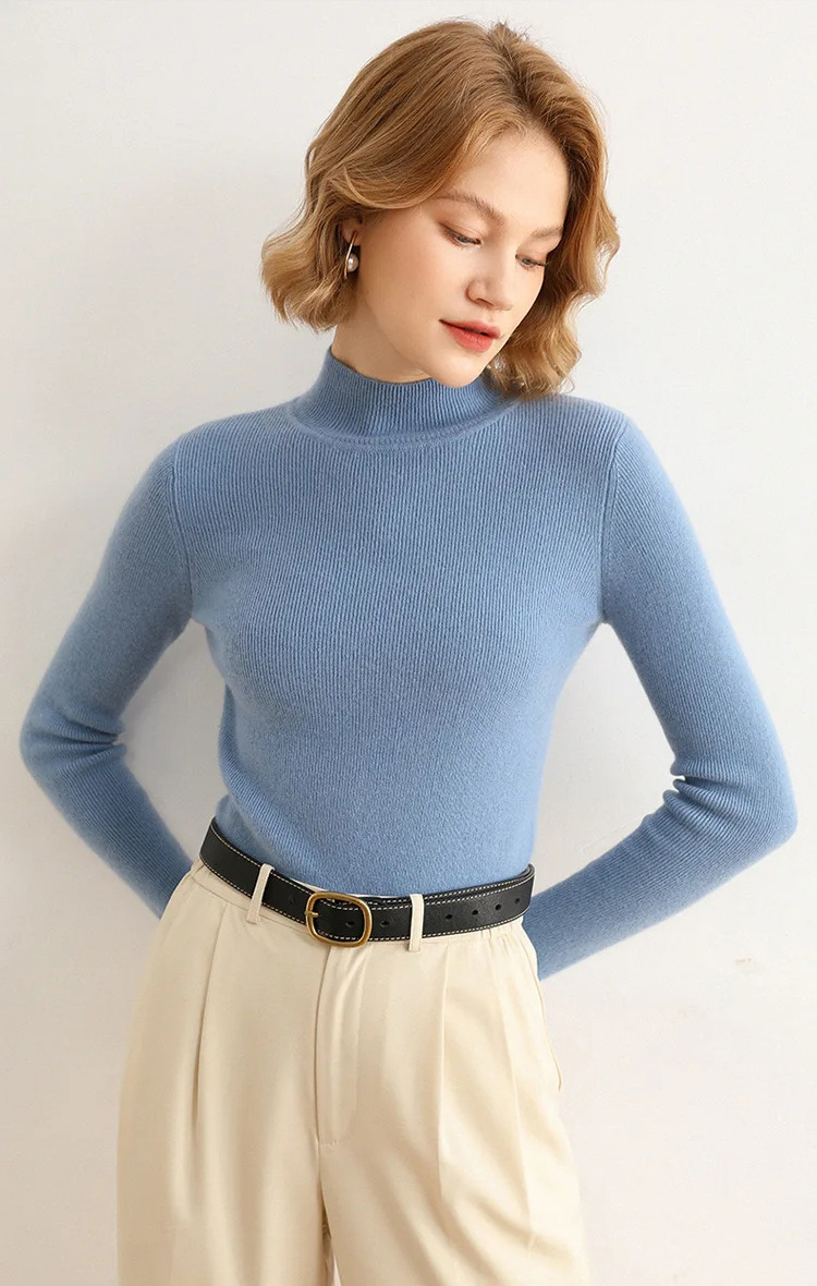 2024 new O neck cashmere wool pullover jumper winter knit 100% cashmere Wool Sweater for Women