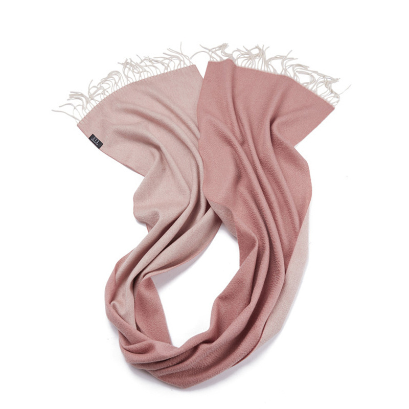 Cashmere Double Sided Scarf Warmth Shawl for Women Autumn Winter Long Tassel