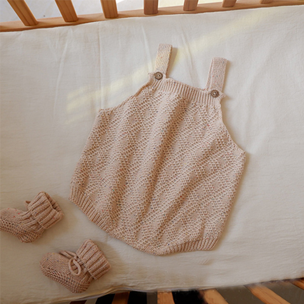 Baby Shower Gril Clothes Spring Pink Jumpsuit Diamond Crochet Organic Cotton Baby Romper