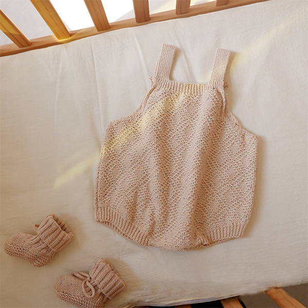 Baby Shower Gril Clothes Spring Pink Jumpsuit Diamond Crochet Organic Cotton Baby Romper