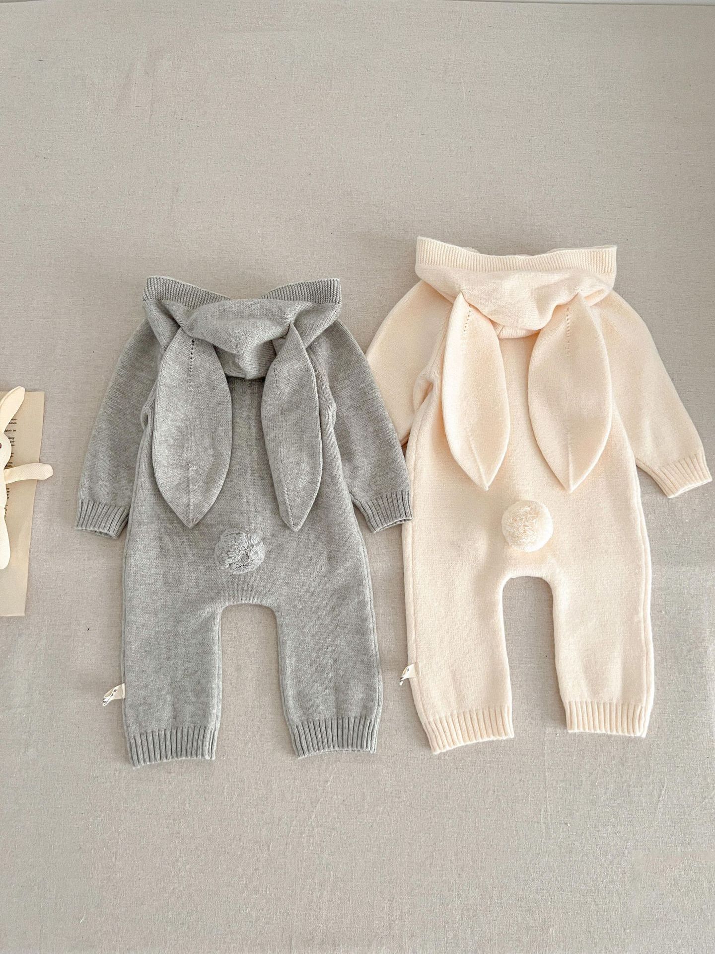 Unisex 100% Cotton Adorable Baby Bunny Romper Bunny Jumpsuit