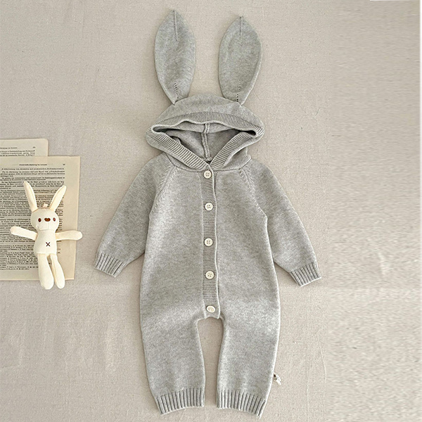 Unisex 100% Cotton Adorable Baby Bunny Romper Bunny Jumpsuit