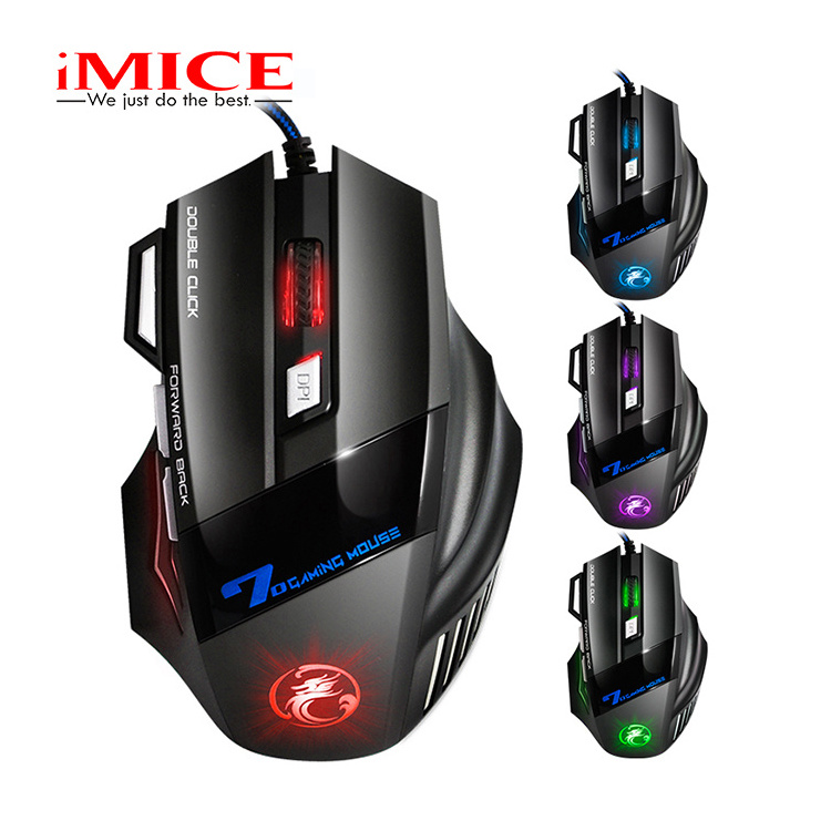 iMICE X7 Usb Wired Gaming Mouse with 3200Dpi, 7 Buttons, Breathing Light and Large Size