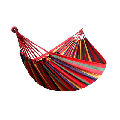 Portable Hammock Single People Outdoor Garden Sports Swing Home Travel Camping Swing Stripe Canvas Hang Bed Hammock