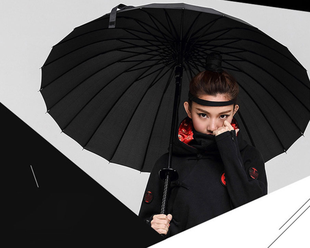 Japanese Samurai Umbrella Strong Windproof Semi Automatic Long Umbrella Large Man Adults Japan Business Umbrellas Men's Paraguas