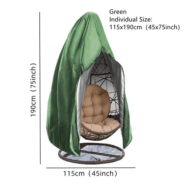 Dust Cover Hanging Swing Egg Chair With Zipper Anti UV Sun Protector Cover Garden Patio Waterproof Rattan Seat Furniture Cover