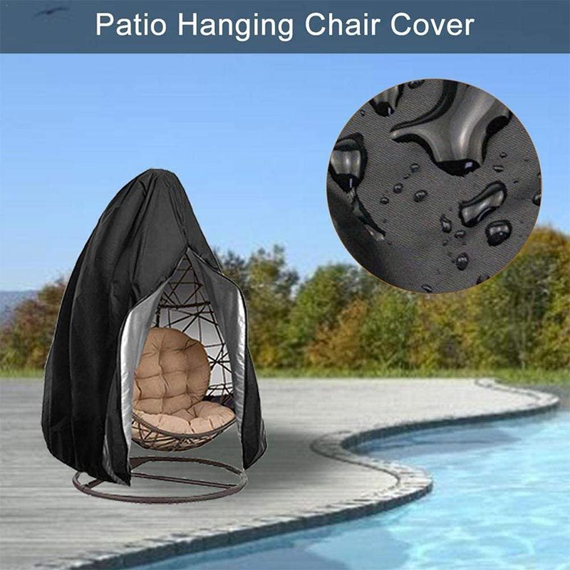 Dust Cover Hanging Swing Egg Chair With Zipper Anti UV Sun Protector Cover Garden Patio Waterproof Rattan Seat Furniture Cover