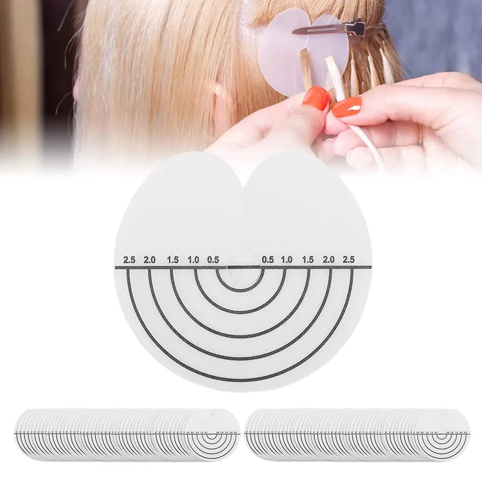 Heat Shield Guards with Scale Single Hole Clear Fusion Glue Protector Customize Hair Extension Tools for Hair