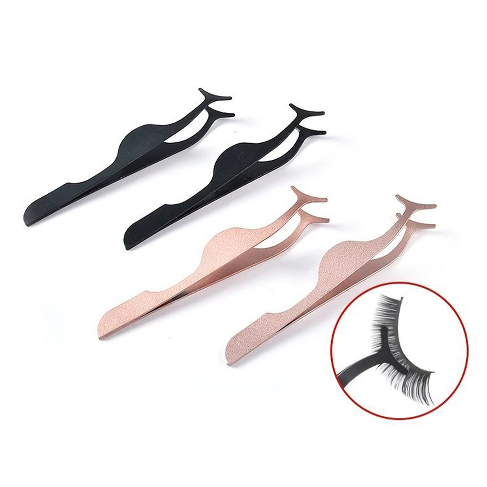 False Eyelash Tweezers Custom logo Private Label Pink Plastic Lashes Applicator Tweezers Bulk Magnetic Lash Tweezers packaging