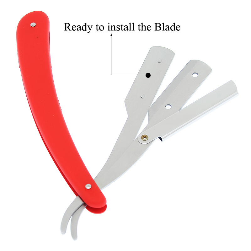 Red Barber Handle Razor Japanese Style Men's Beard Cutting Shaving ...