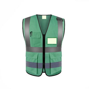 Vests Green Color Customize Winter Fleece Hi Vis Gilet Safety Reflective Road Workwear Work Uniforms Vest Safety Vest