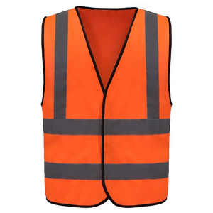 Knitted Fabric Security Vest Multi Pockets Work Wear Saftey Vest Reflective Safety Work Wear Polyester Vest