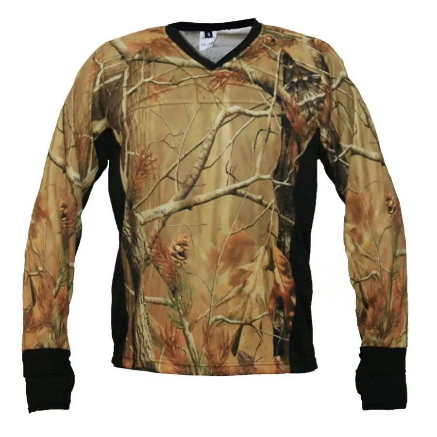 Long Sleeve Custom Sublimation Camouflage Paintball Jersey With Quick Drying Technology And Adjustable Cuffs For A Perfect Fit