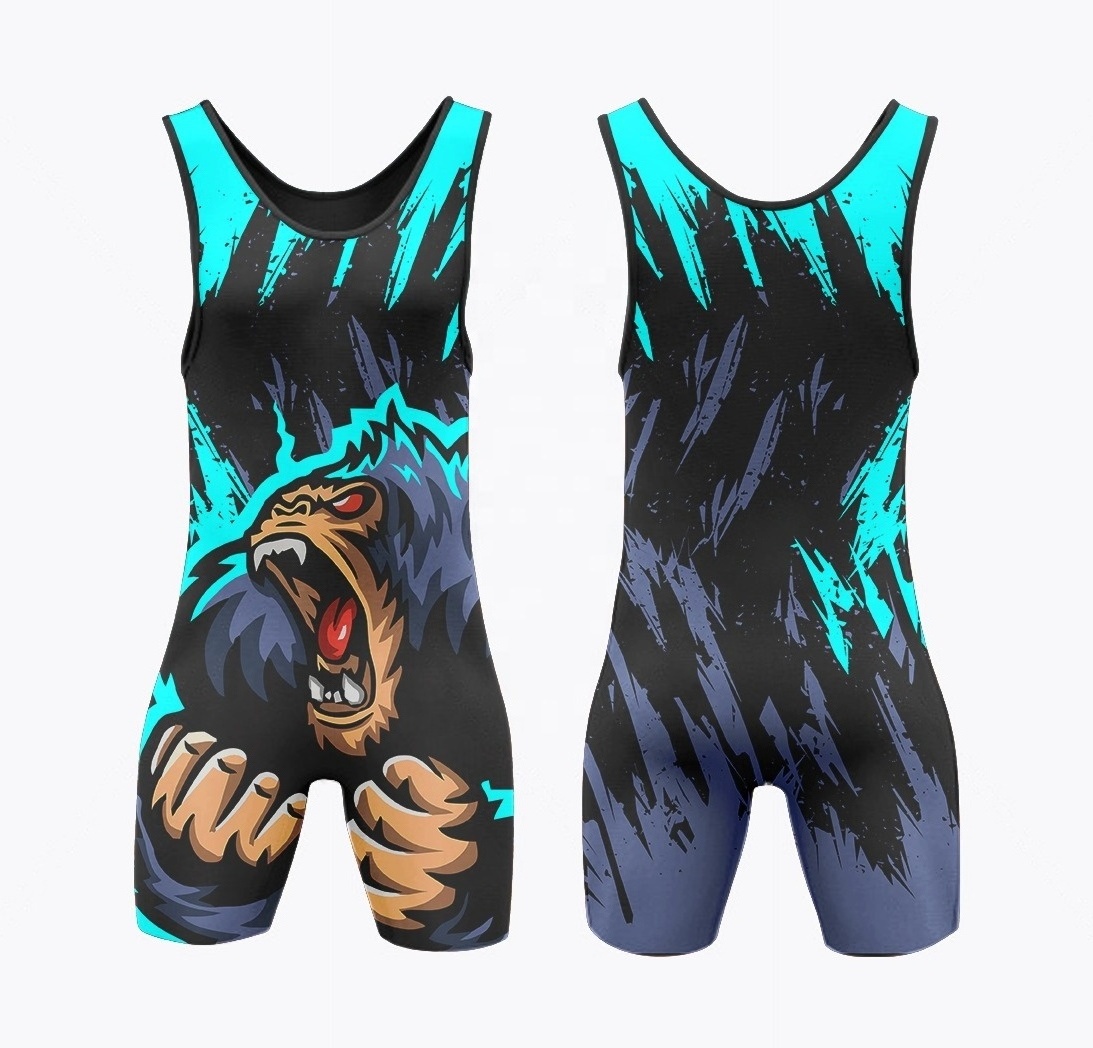 Wholesale Colorful Unisex Gym Wrestling Singlet New Arrival Men Wrestling Singlet In Spandex Polyester