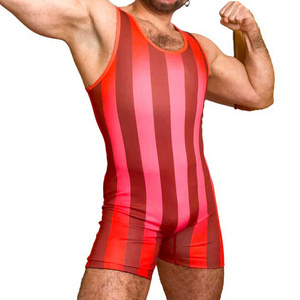 Men Heavyweight Polyester Wrestling Singlet Wholesale Wrestling Singlets One Piece Tops Customize Wrestling Singlet Uniform