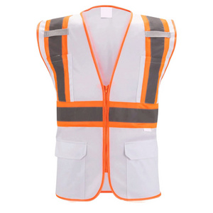 Workwear Multi Pocket Vest Safety Sleeveless Vest Traffic Fluorescent Warning Workwear Vest With Pockets