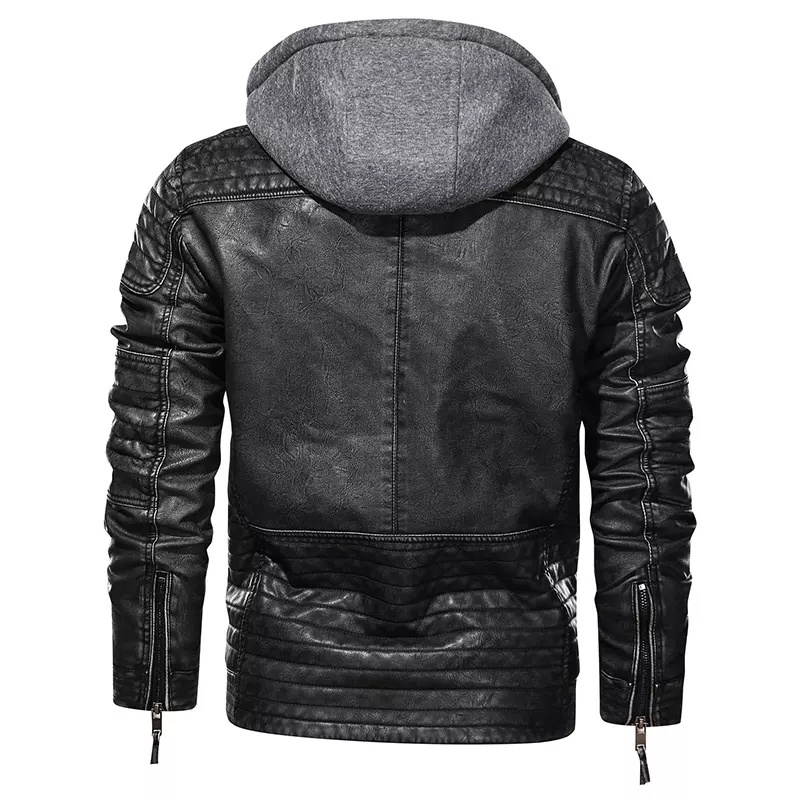 Plus Size best Style Men's Leather Jacket Windbreaker Casual Men's Slim Fit Pure Leather Jackets with hoods OEM Customized