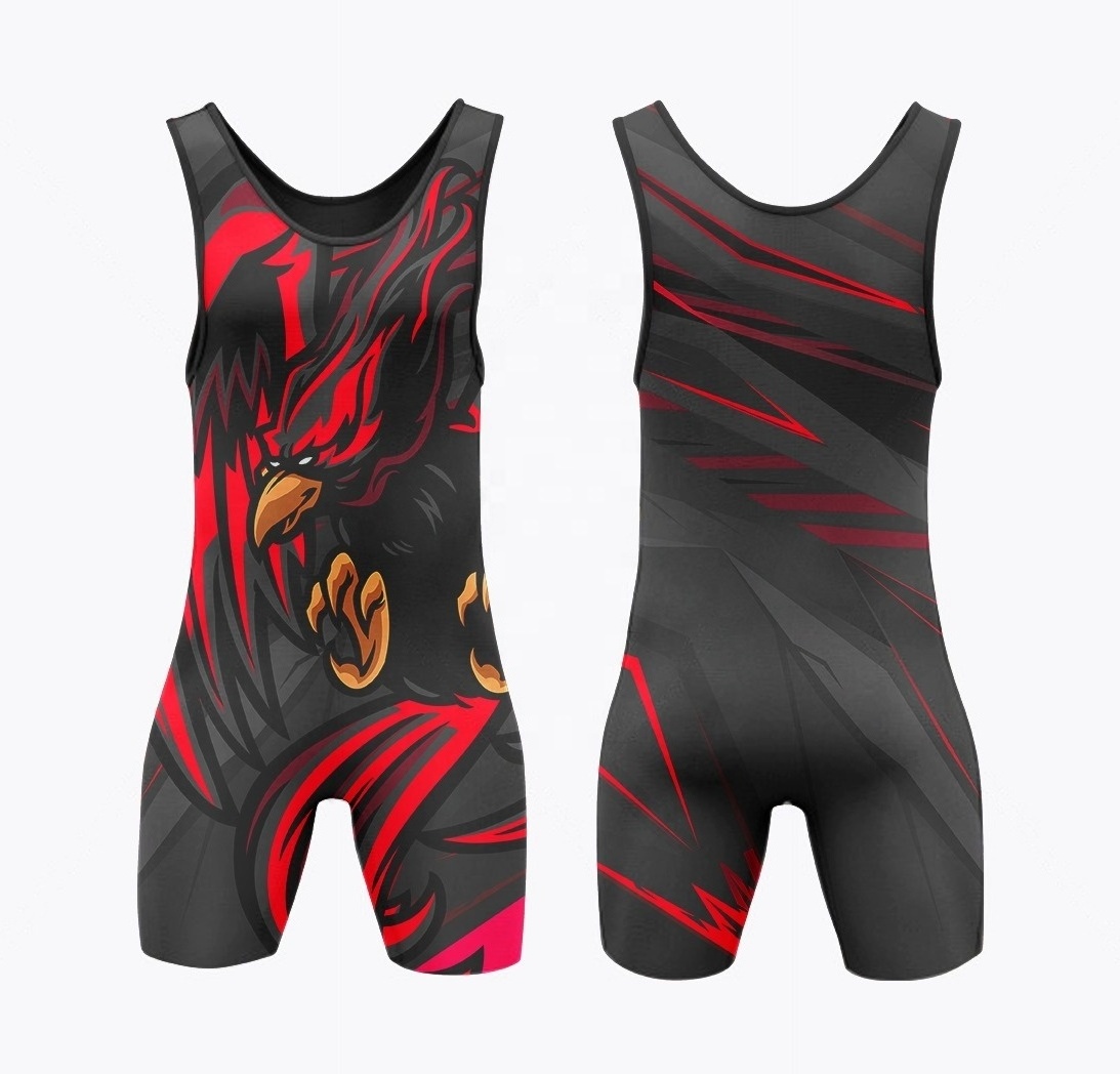 Wholesale Colorful Unisex Gym Wrestling Singlet New Arrival Men Wrestling Singlet In Spandex Polyester