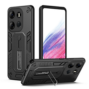 Shockproof Soft TPU Camera Protective Phone Case with Finger Ring Holder Case For Tecno Pop 7 Pro Spark Go 2023