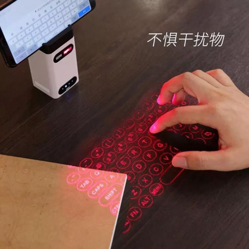 Portable Wireless Virtual Laser Projection Keyboard with Power Bank For Smart Phone Pad Cell Phone Stand Holder