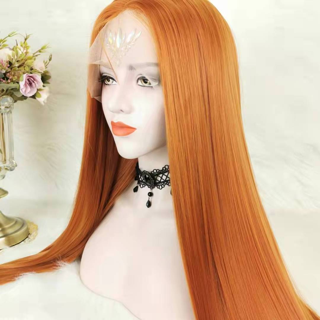 New Arrival High Premium Fiber Wigs Brazilian Remy Hair Wigs Copper Red Fiber Wig Synthetic Hair For Daily Party