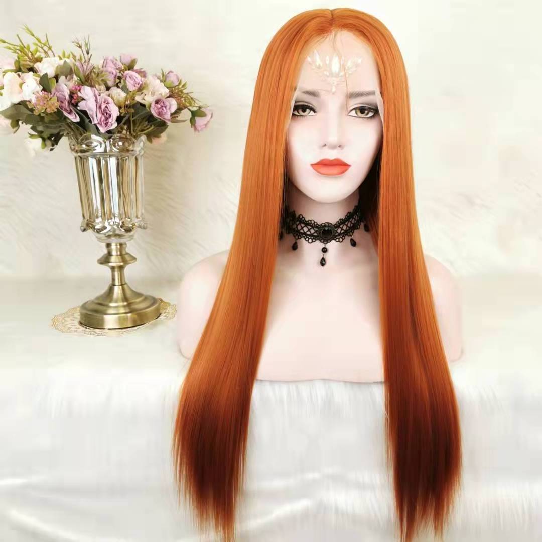 New Arrival High Premium Fiber Wigs Brazilian Remy Hair Wigs Copper Red Fiber Wig Synthetic Hair For Daily Party