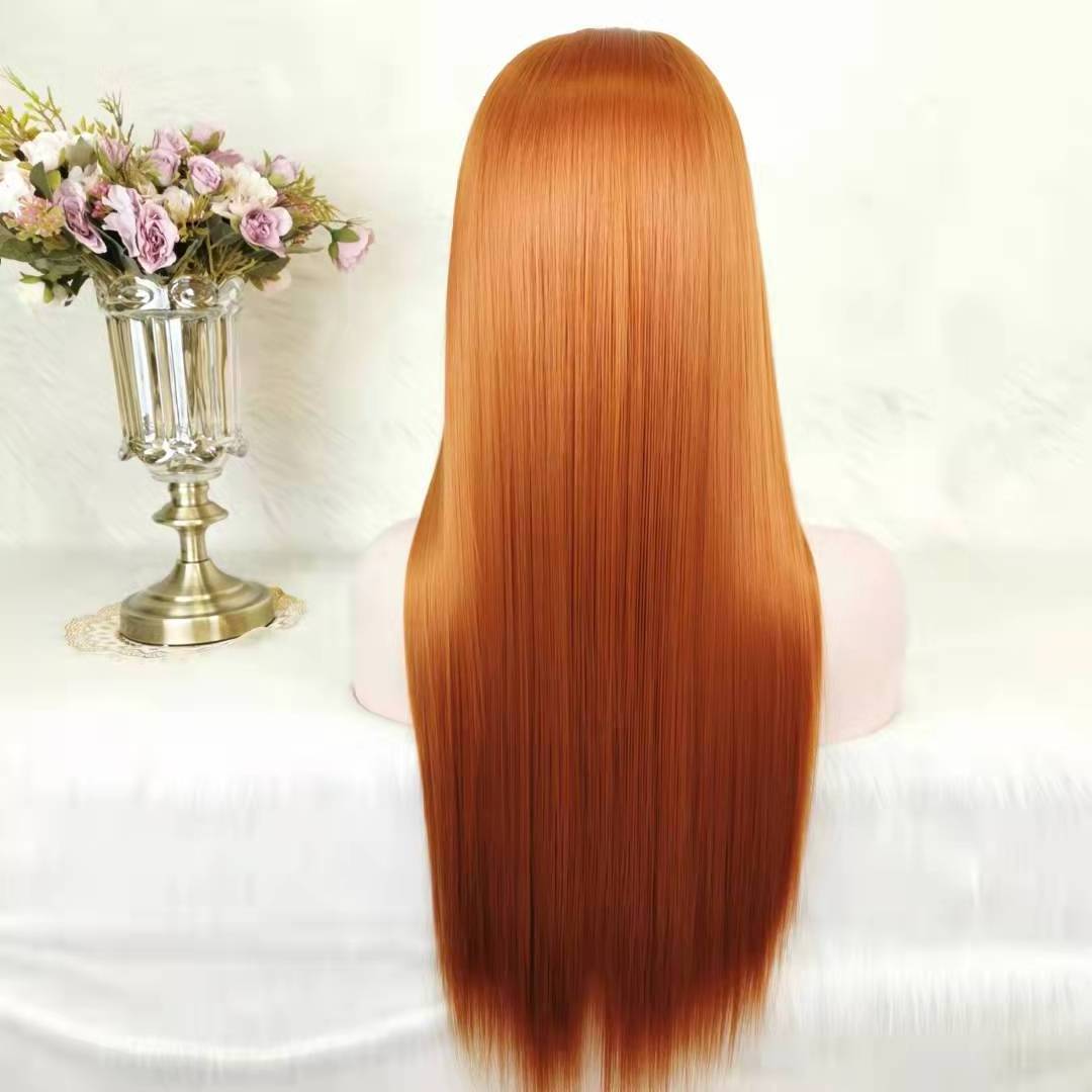 New Arrival High Premium Fiber Wigs Brazilian Remy Hair Wigs Copper Red Fiber Wig Synthetic Hair For Daily Party