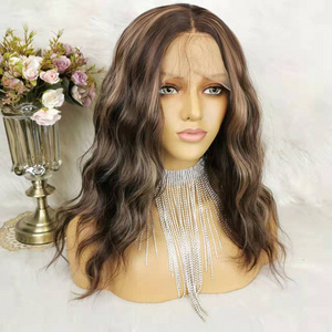 White women 18inch shoulder length wavy #4 highlight #27  front lace futura wig japanese fiber hair synthetic wigs