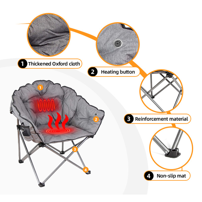 Oversized Folding Chair High Back  Heavy Duty Portable Camp Chair Beach Chair Camping And Lounge Travel Outdoor Seat