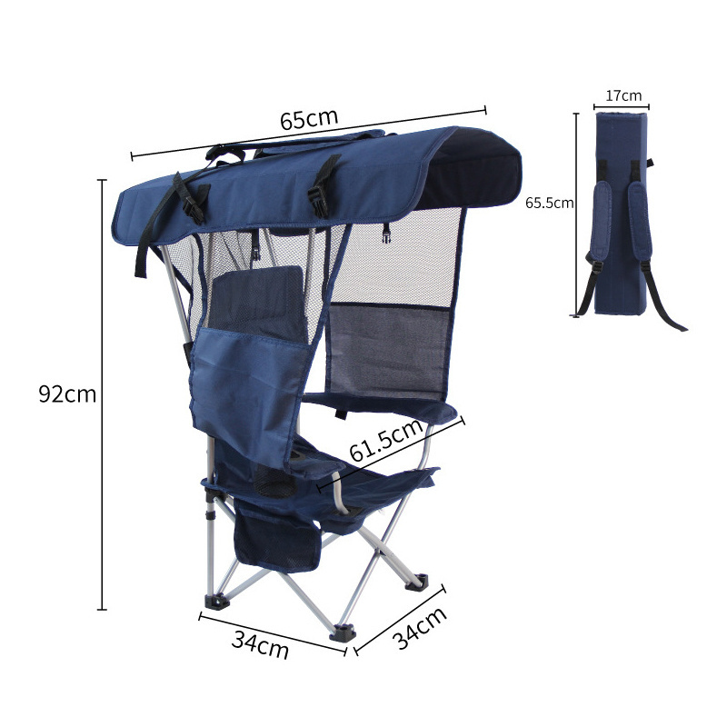 Portable Recliner Folding Beach Backrest Shed Camping Fishing Outdoor Chairs With Sunshade