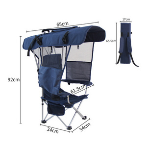 Portable Recliner Folding Beach Backrest Shed Camping Fishing Outdoor Chairs With Sunshade