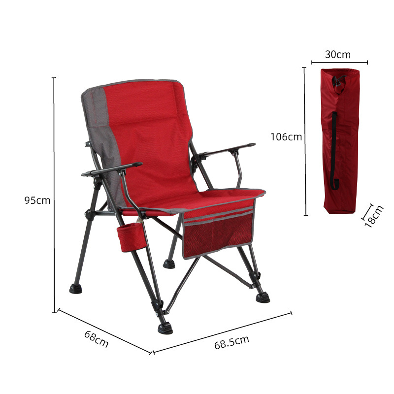 Oversized Fully Padded Folding Comfort Foldable Portable Camping Chairs With Lumbar Back Support