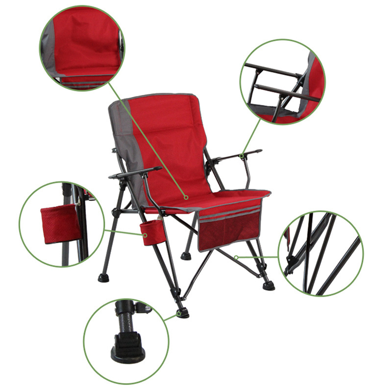 Oversized Fully Padded Folding Comfort Foldable Portable Camping Chairs With Lumbar Back Support