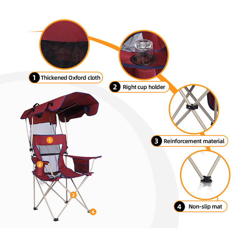 Armrest Furniture Ultralight Fashion Personalized Captain Tailgate Director Folding Chair With Canopy