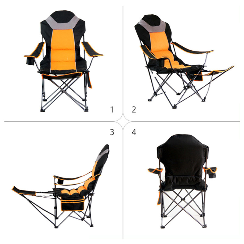 Lightweight Outdoor Sleeping Chair Oversized Orange Directors Mesh Camping Chair Metal Aluminum Fabric Chair