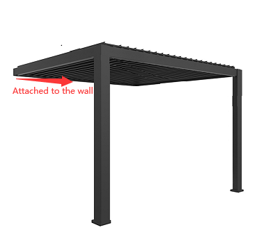 Customize 4 Poles Aluminum outdoor gazebos with LED system remote control pergola with Louvre