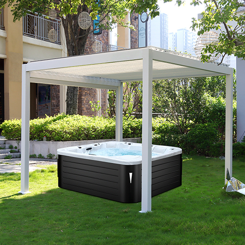 Immer Modern Bioclimatic UV Resistant Swimming Pool Pergola Motorized Louver Backyard Sunroom Outdoor Gazebo