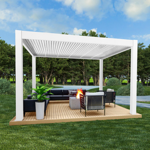 New Waterproof Remote Control Bioclimatic 3x3 3x4 4x3 4x6 Gazebo Aluminium Pergola with LED Light