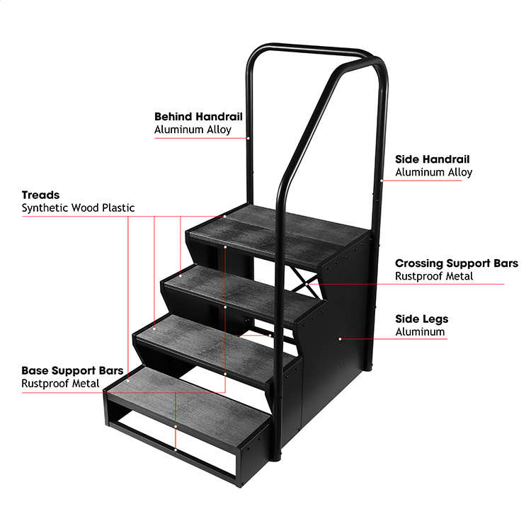 4 steps pool ps anti-skidding spa stairs large parts durable hot tub swim ladder