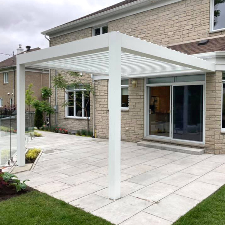 Wall Mounted Pergolas Roof Aluminium Louvered Roof Pergola Garden Gazebo With Motor