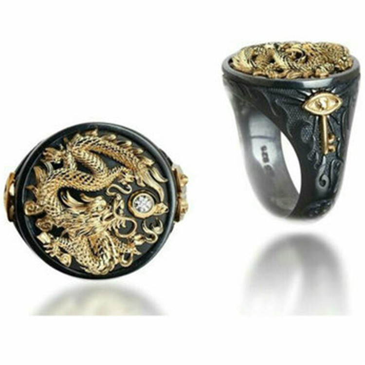 wholesale Japan punk style viking illuminati personalized fashion style modern luxury engravable rings for girls and boys