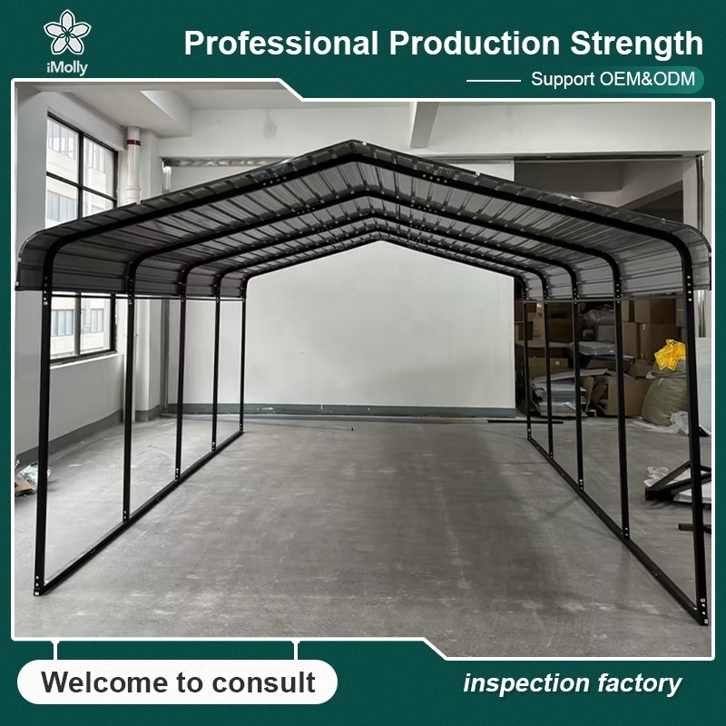 Factory Price Regular Roof 10Ft Carport With Sun Cover Gable Roof Car Port Shelter Aluminum Car Shelter Driveway Car Canopy