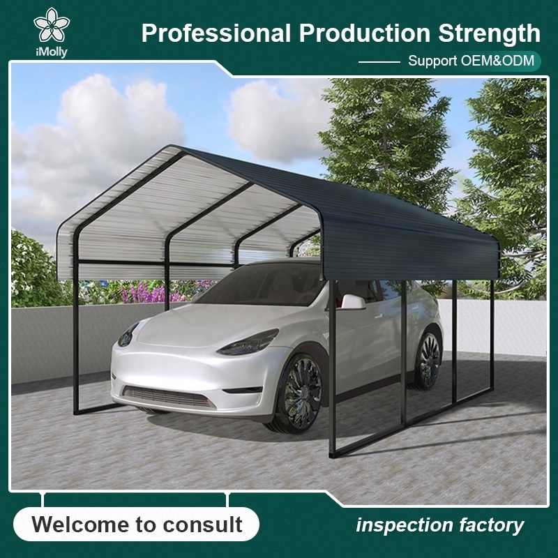 china awning 12*20ft canopy garage shelter cheap prefab portable metal frame carport tent for car parking