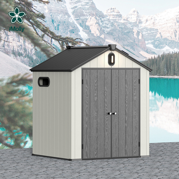 Storage Shed 6x6ft with Windows Best Selling Storage Shed Outdoor Double Swing Door Garden Plastic Storage Shed