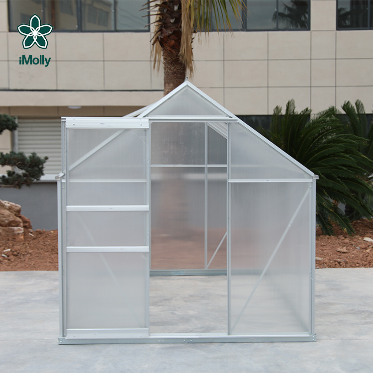 Houses Plastic Agriculture Greenhouse Hot Sale Octagon Waterproof Aluminum Sliding Door Customization Manual Green Metal House 