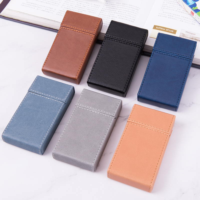 Factory Price PU Leather Cigarette Case For Tobacco Storage Box Holder 20 Cigar Protective Cover Lighter Sleeve Gadgets