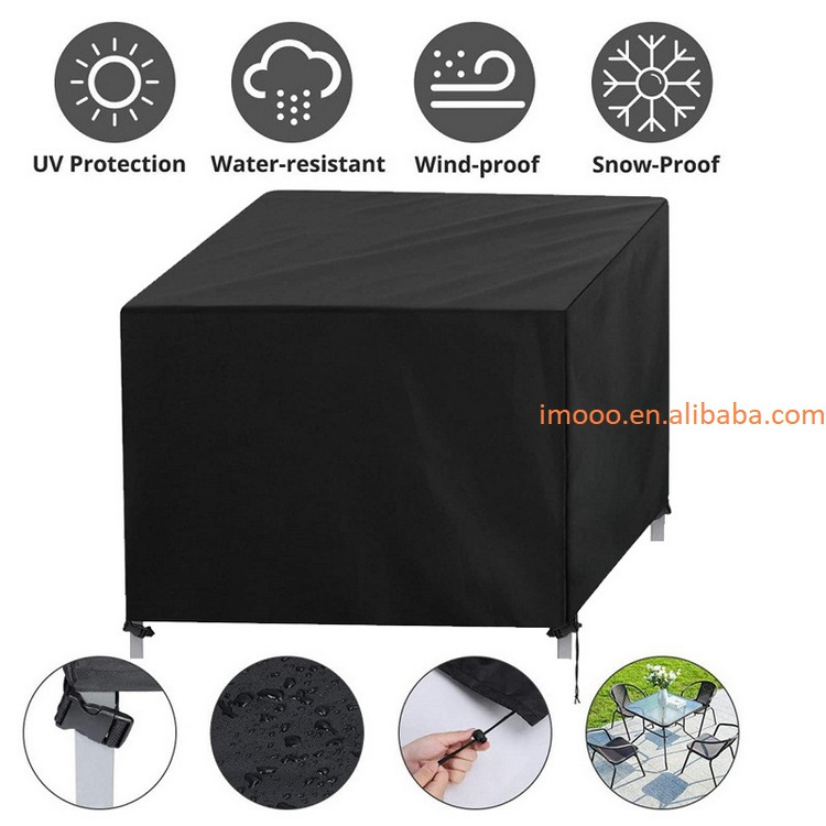 Factory Price Outdoor Furniture Covers Waterproof Rain Snow Dust Wind-Proof Anti-UV Oxford Fabric Garden Lawn Patio Cover